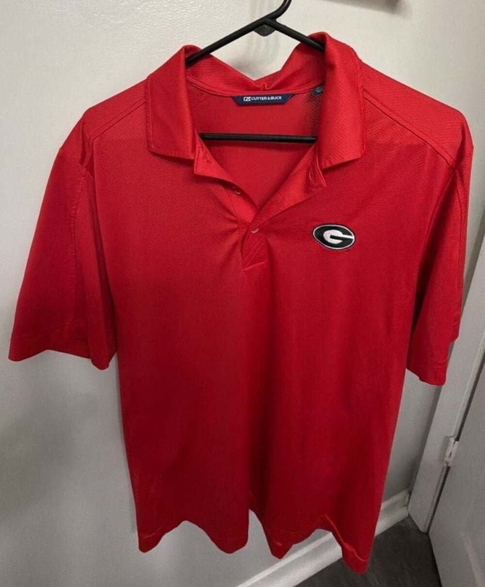 Cutter & Buck UGA Georgia Bulldogs Mens Red Golf Polo Shirt Size M